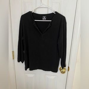 Jones New York Sport Long Sleeve Black Tee